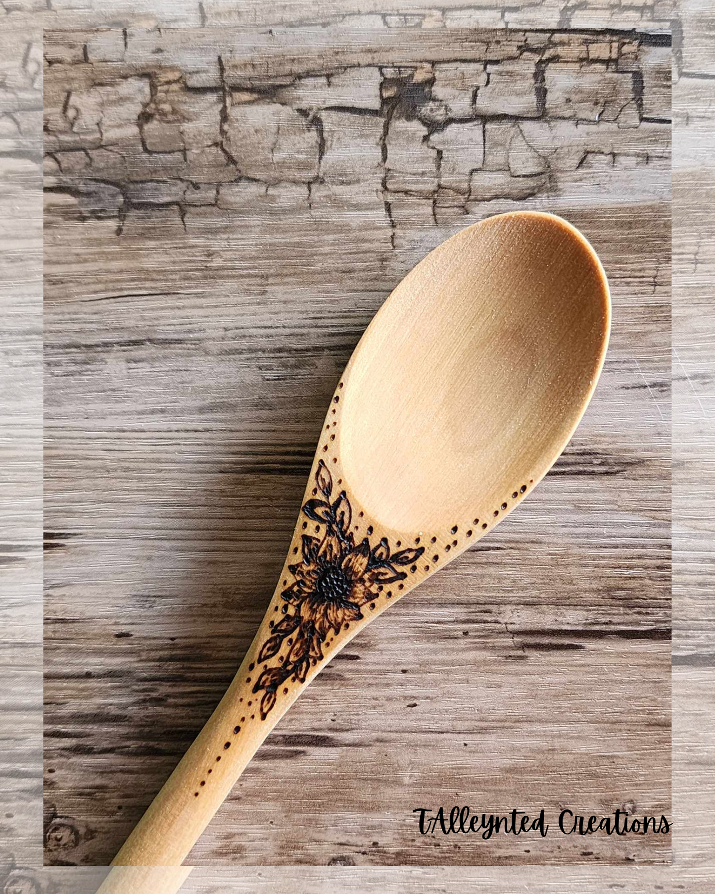 Hand burned wooden spoons "Food Save"
