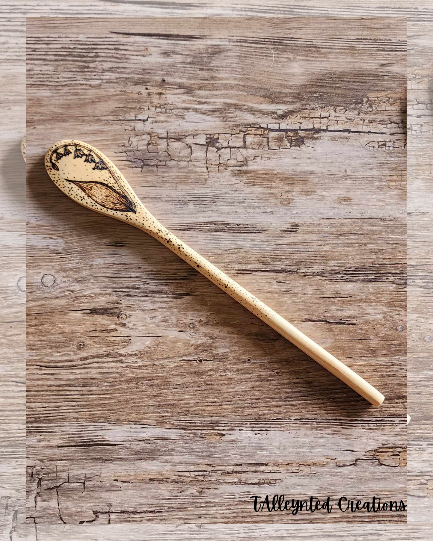 Hand burned wooden spoons "Food Save"