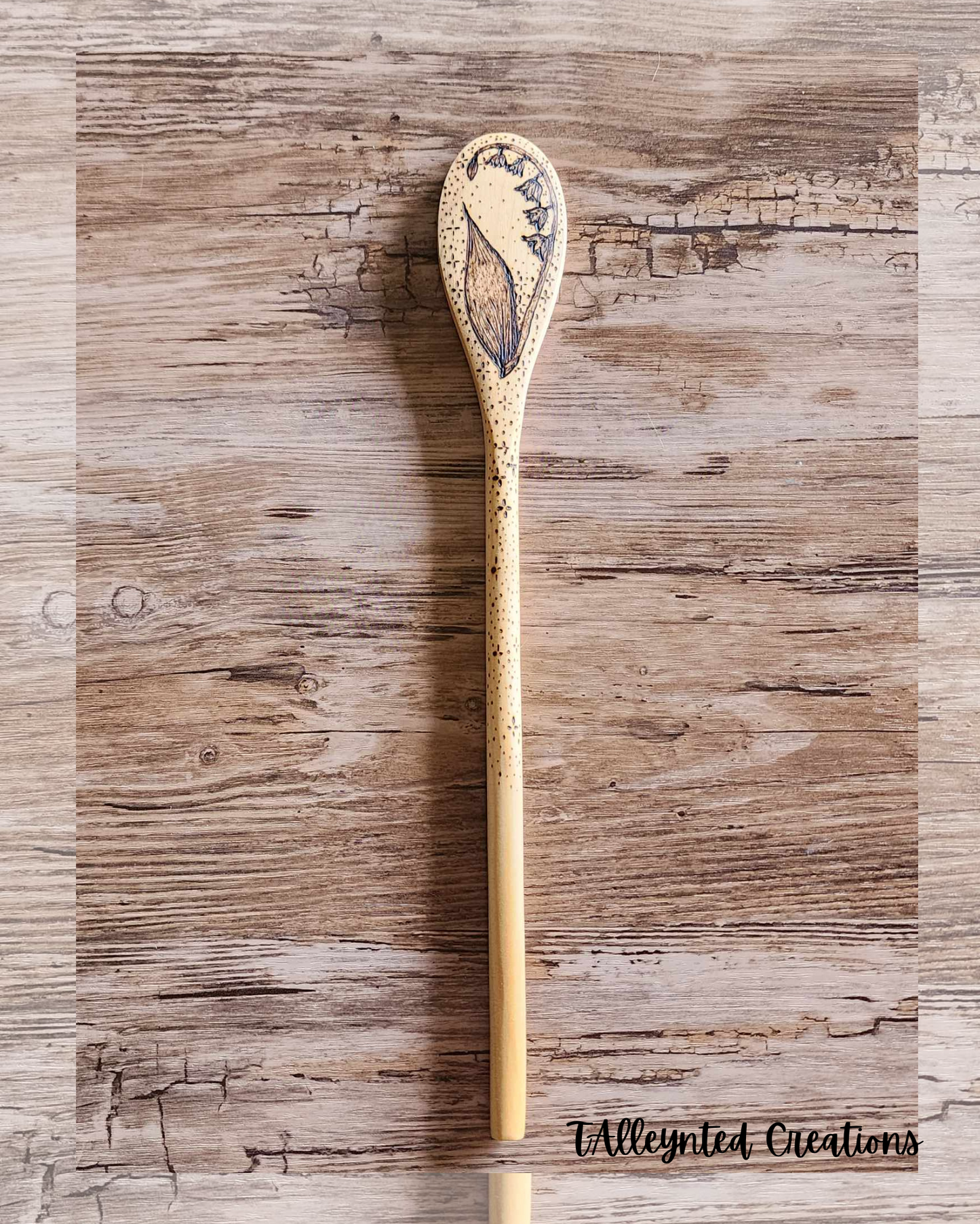 Hand burned wooden spoons "Food Save"