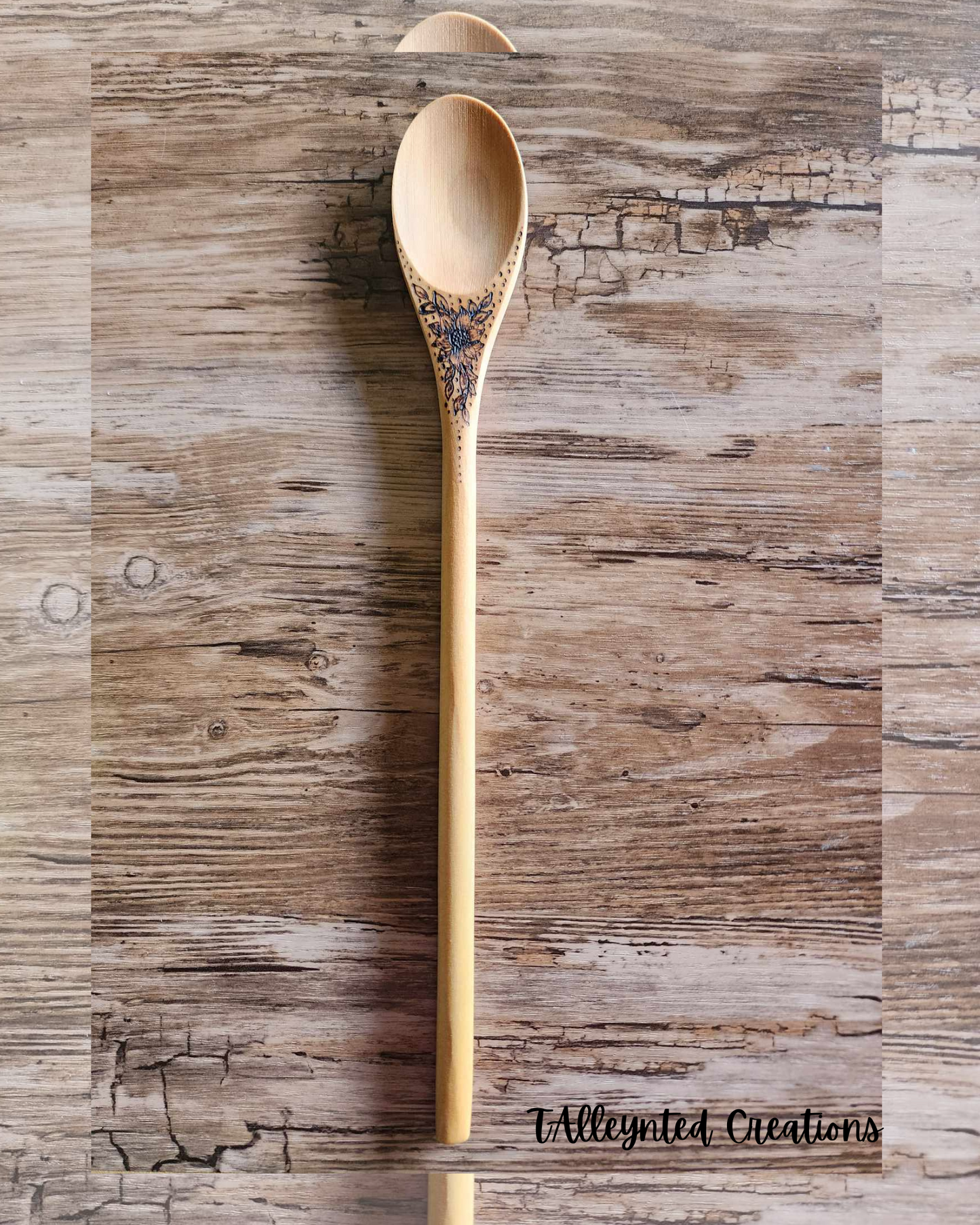 Hand burned wooden spoons "Food Save"