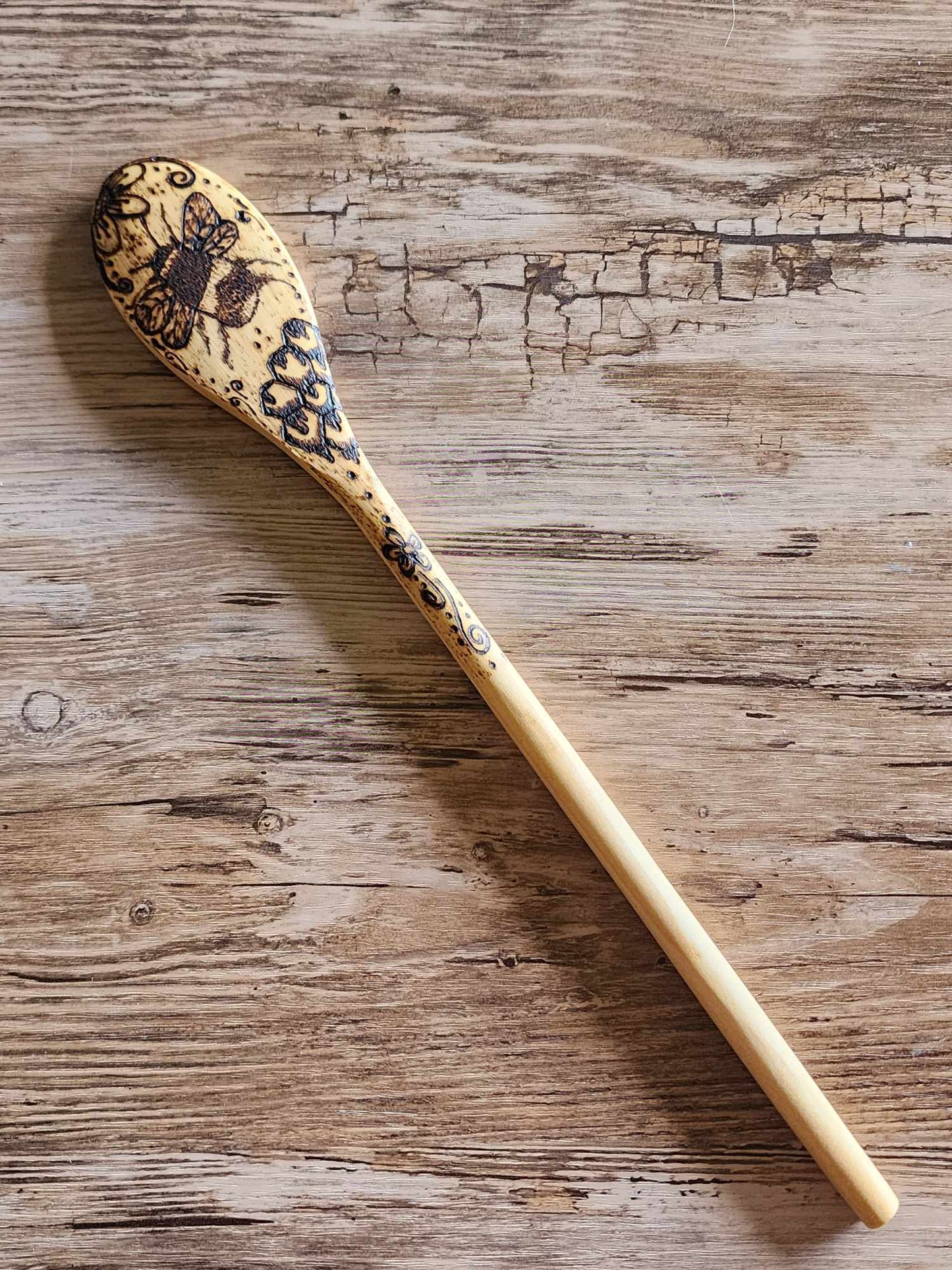 Hand burned wooden spoons "Food Save"