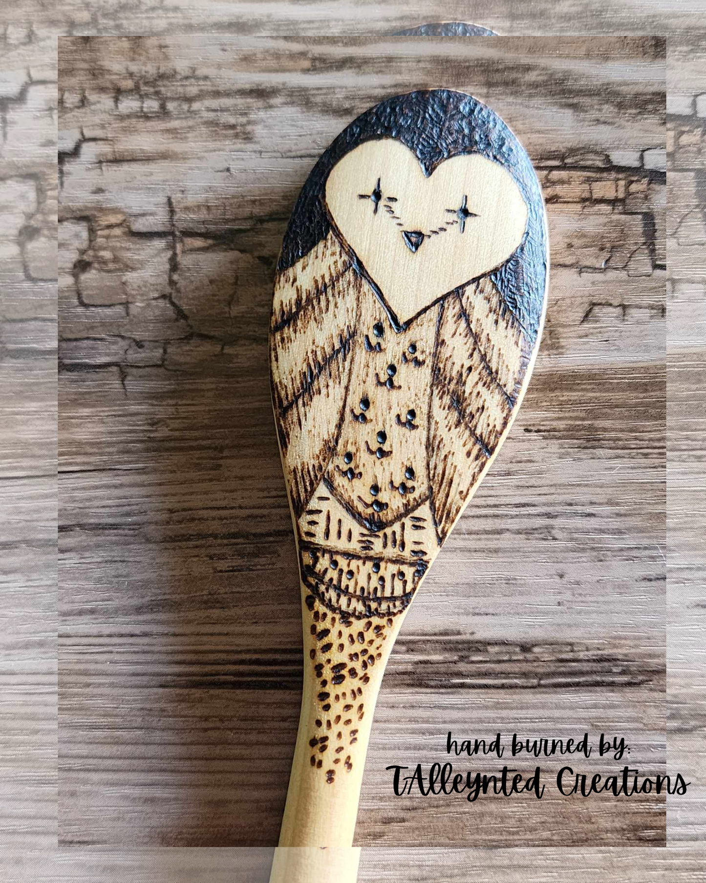 Hand burned wooden spoons "Food Save"