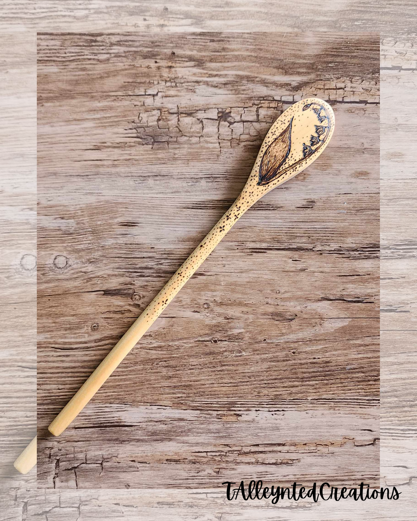 Hand burned wooden spoons "Food Save"