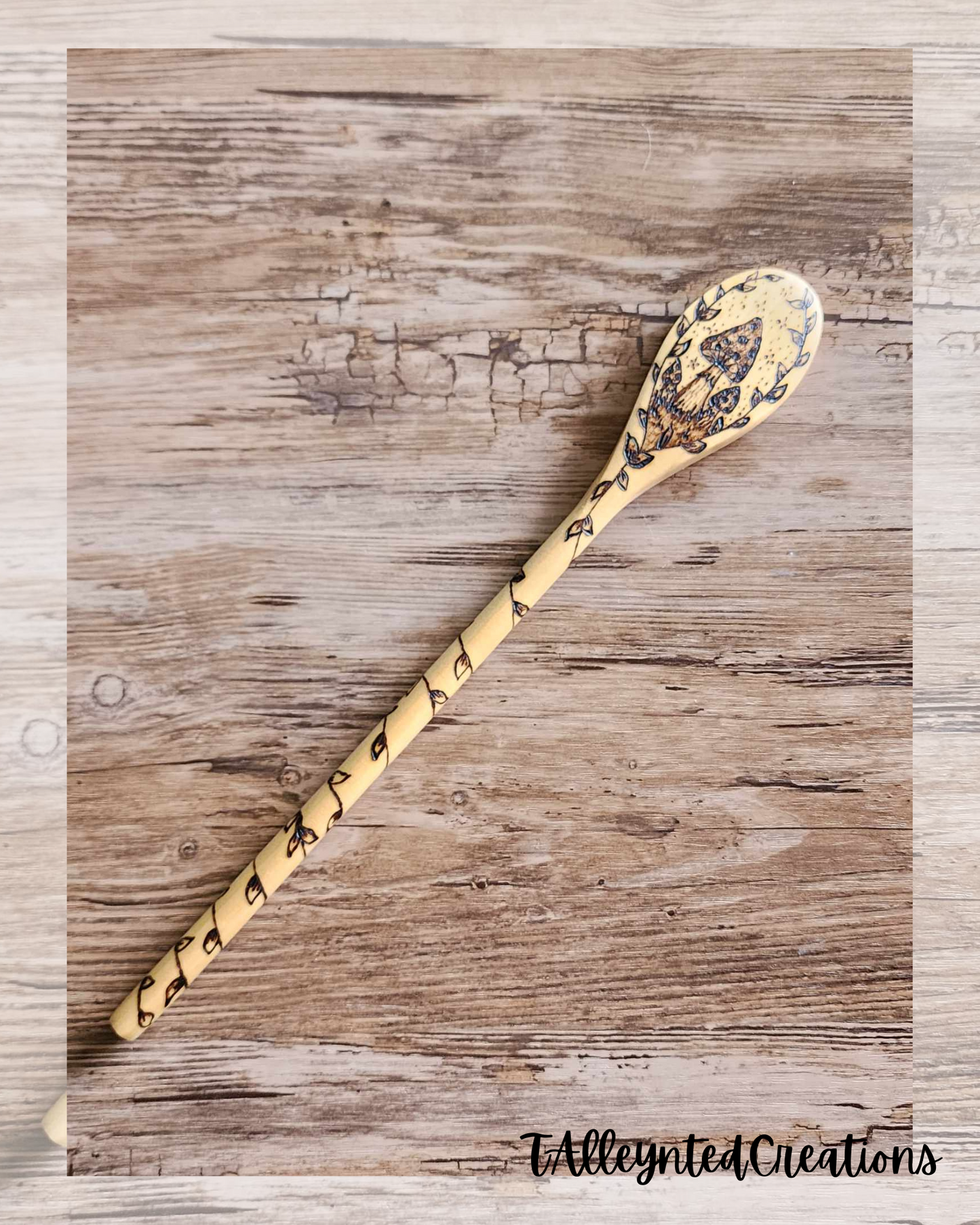 Hand burned wooden spoons "Food Save"