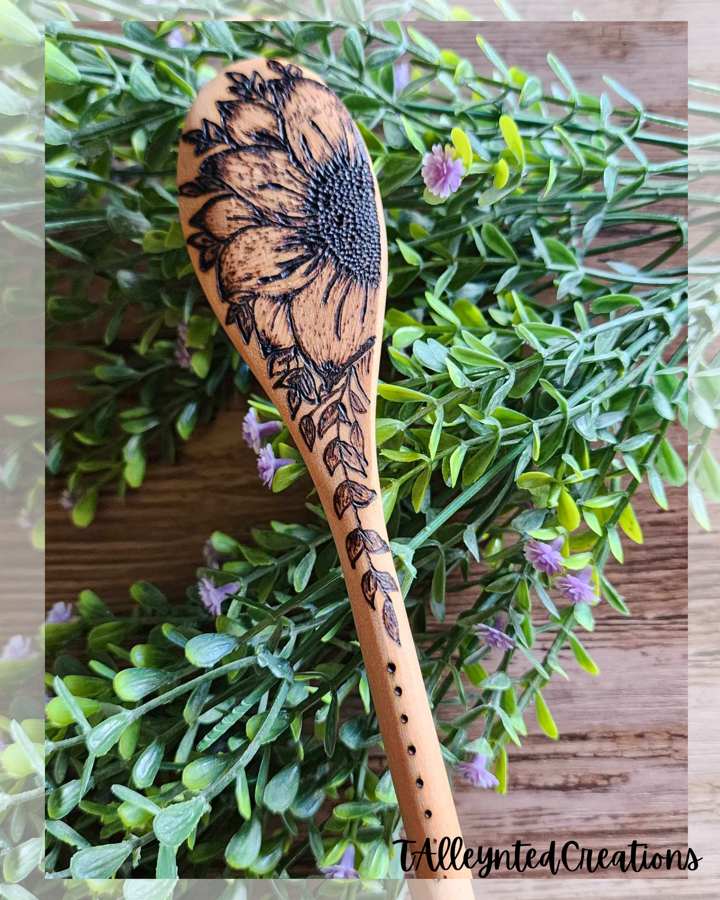 Hand burned wooden spoons "Food Save"