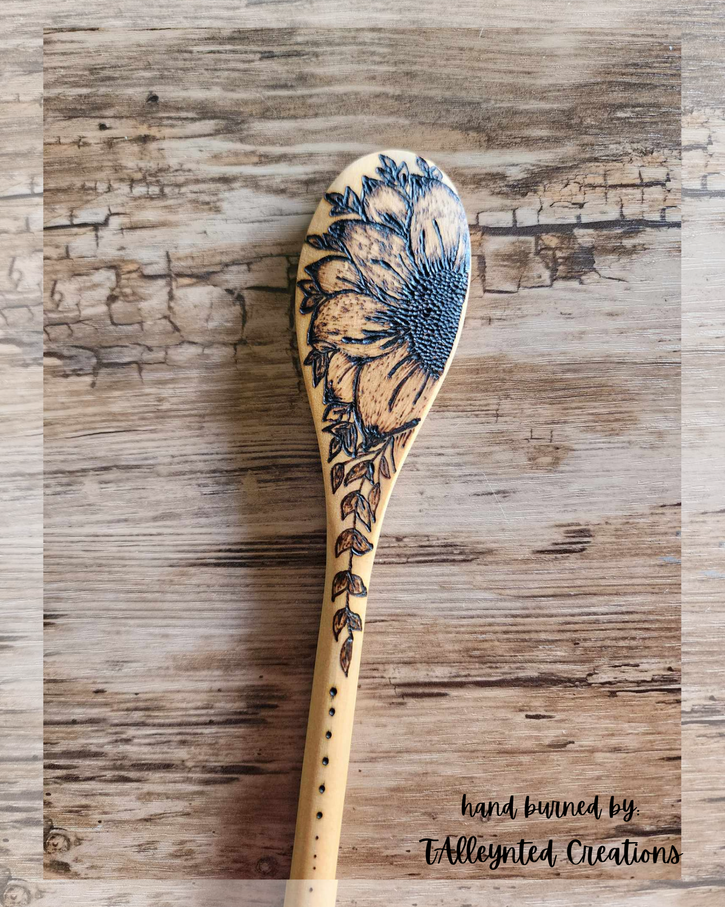 Hand burned wooden spoons "Food Save"