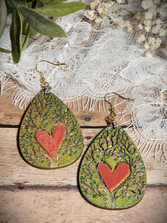 Nature love wood earrings