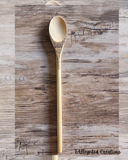Hand burned wooden spoons "Food Save"