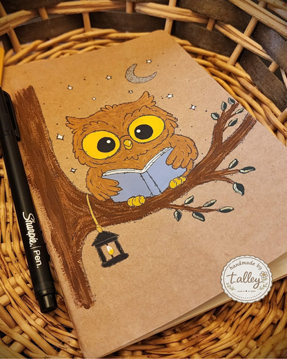 Moonlit Pages Hand painted Notebook