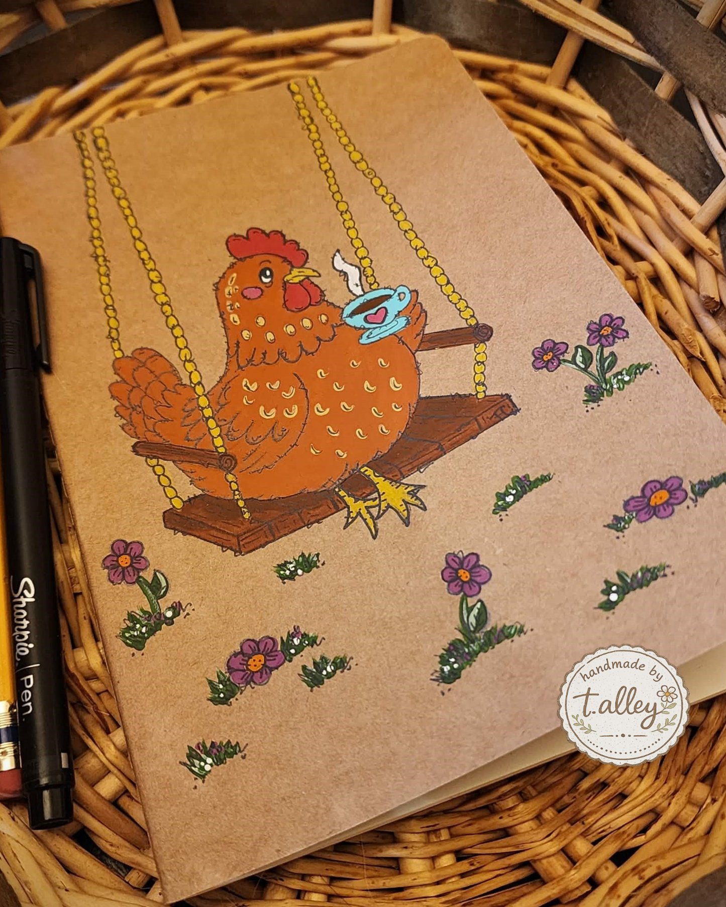 Swingin' & Sippin' Hand painted Notebook