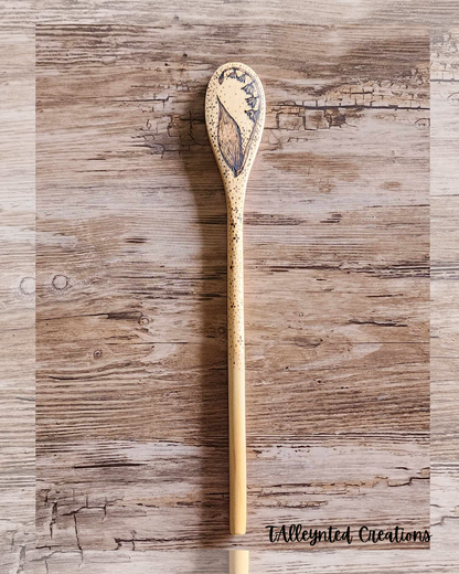 Hand burned wooden spoons "Food Save"