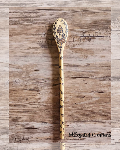 Hand burned wooden spoons "Food Save"