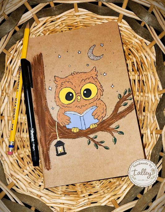 Moonlit Pages Hand painted Notebook