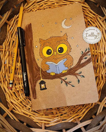Moonlit Pages Hand painted Notebook