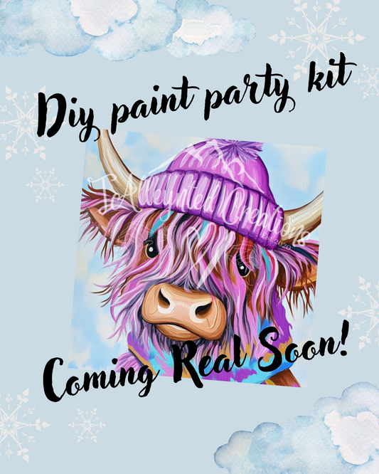 "Cozy in Color: Highland Cow in Winter"