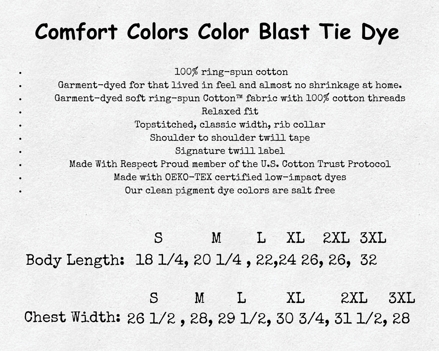 Comfort Colors Tee (Front Tee Design)