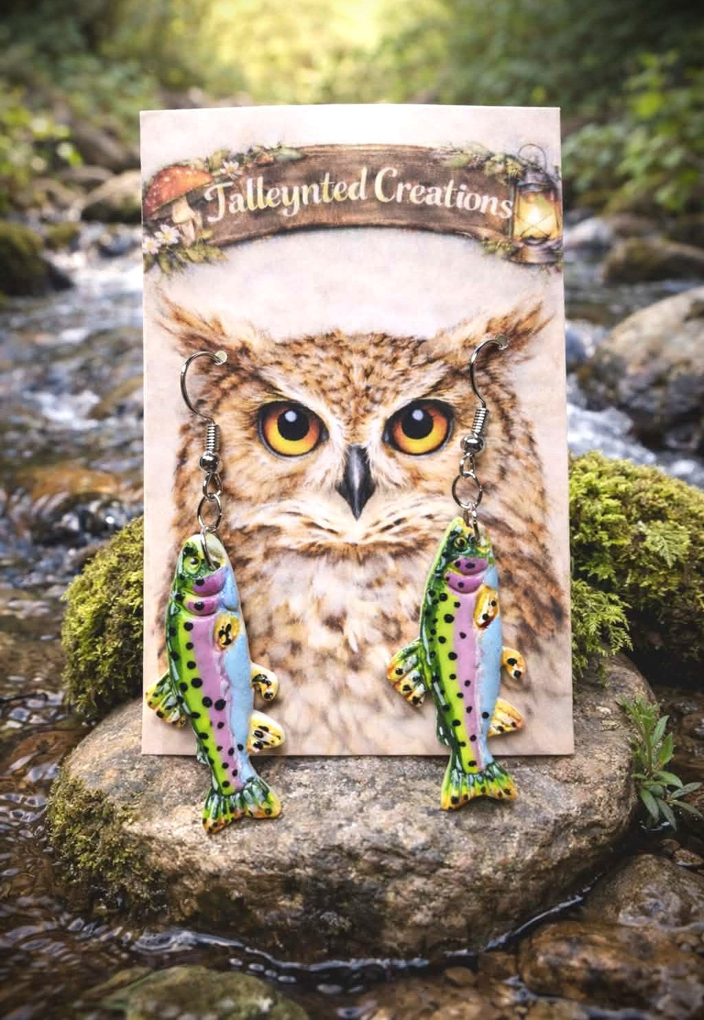 Mountain Stream Trout Earrings