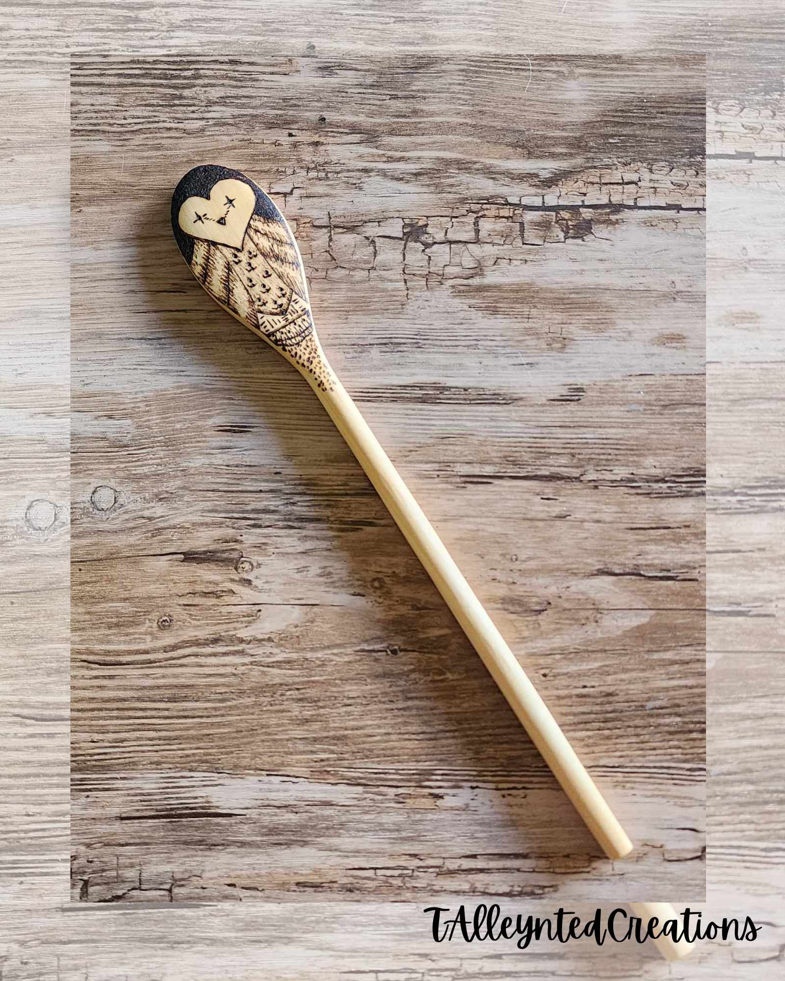 Hand burned wooden spoons "Food Save"